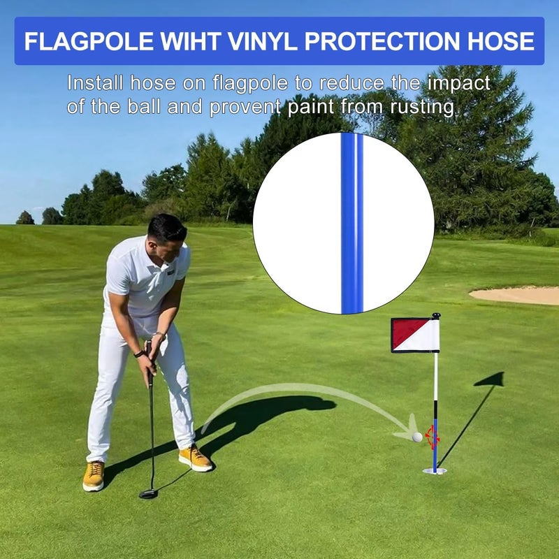 KONDAY Golf Flagstick 3ft,Golf Flag Hole Cup Set Double-Sided Putting Green Flags for Backyard Putting Green Driving Range Practice Two-Section Design Portable - Image 3